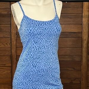 NEW York and Company tankini top small two-tone blue patterned